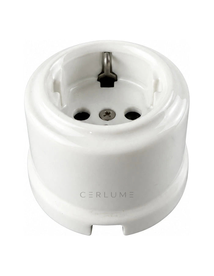 Surface-Mounted Ceramic Schuko Socket Outlet