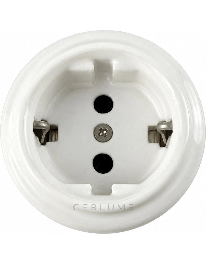 Surface-Mounted Ceramic Schuko Socket Outlet