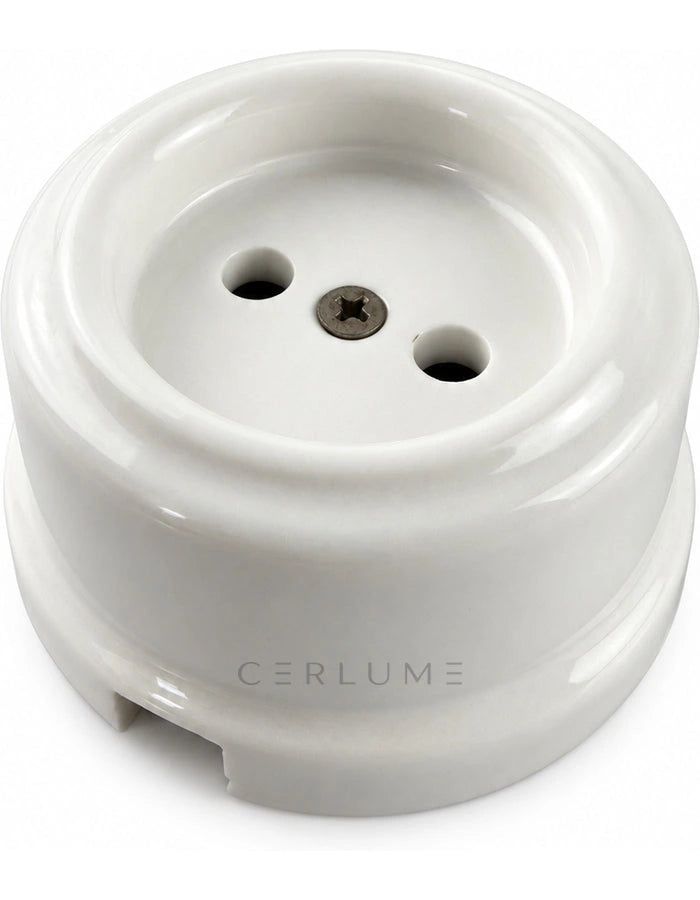 Surface-Mounted Ceramic French 2-Pin Socket Outlet