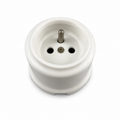 Surface-Mounted Ceramic French Standard Socket Outlet — Model 318