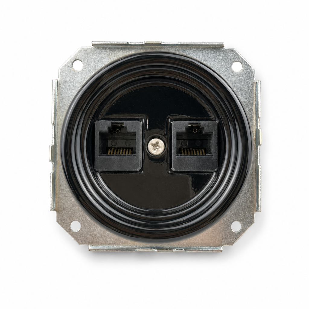 Flush-Mounted Ceramic Data/Telephone Socket — Model 338
