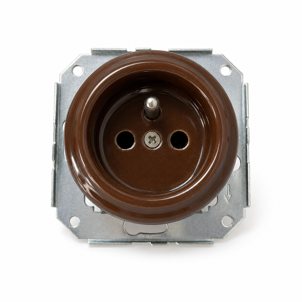 Flush-Mounted Ceramic Schuko Socket Outlet — Model 309