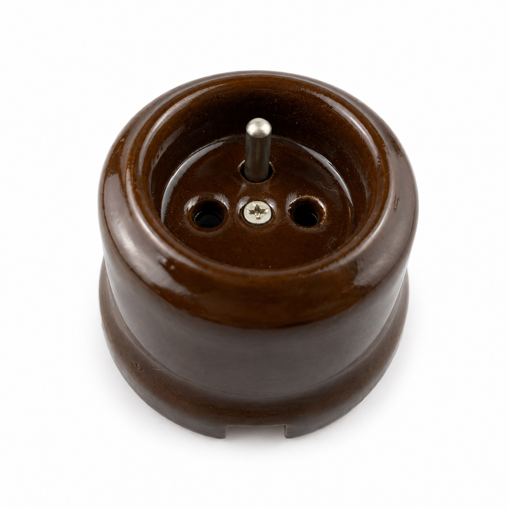 Surface-Mounted Ceramic French Standard Socket Outlet — Model 318