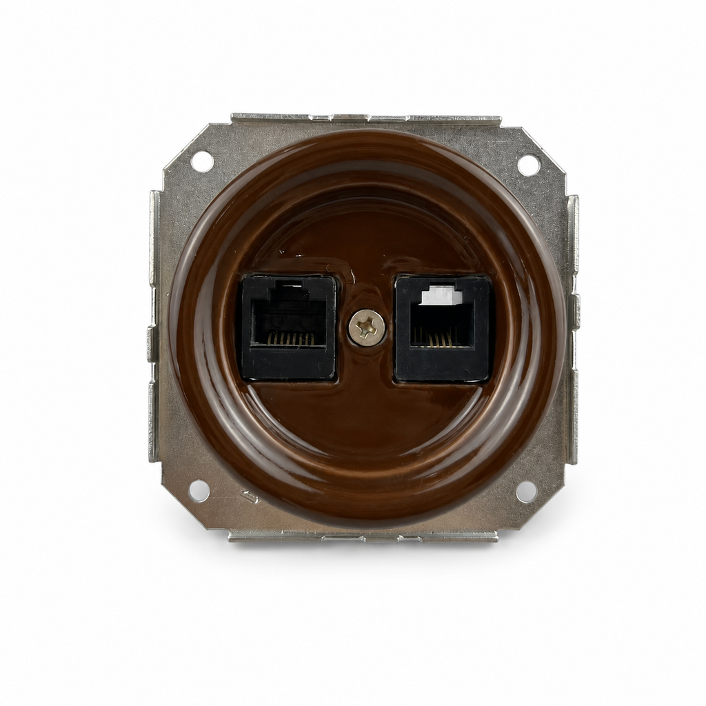 Flush-Mounted Ceramic Data/Telephone Socket — Model 338
