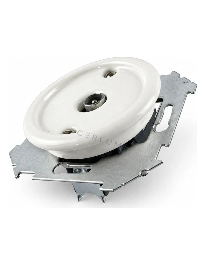 Flush-Mounted Ceramic Single TV Outlet
