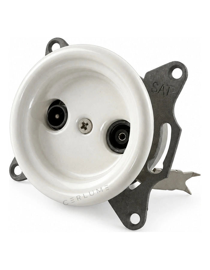 Flush-Mounted Ceramic TV/FM Outlet