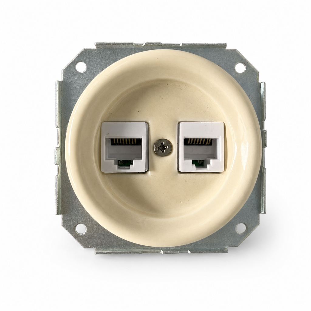 Flush-Mounted Ceramic Data/Telephone Socket — Model 338