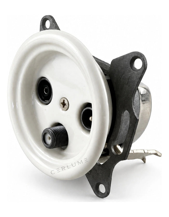 Flush-Mounted Ceramic TV/FM/SAT Outlet