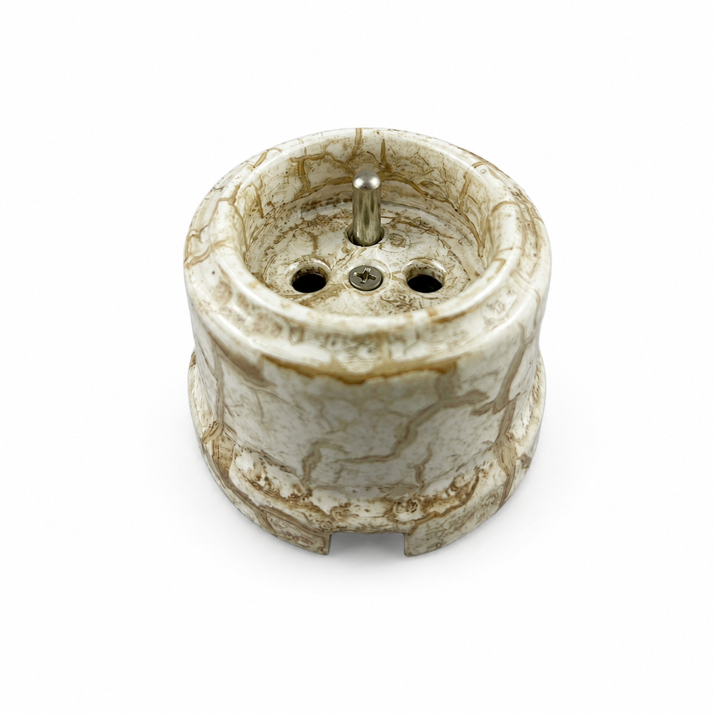Surface-Mounted Ceramic French Standard Socket Outlet — Model 318