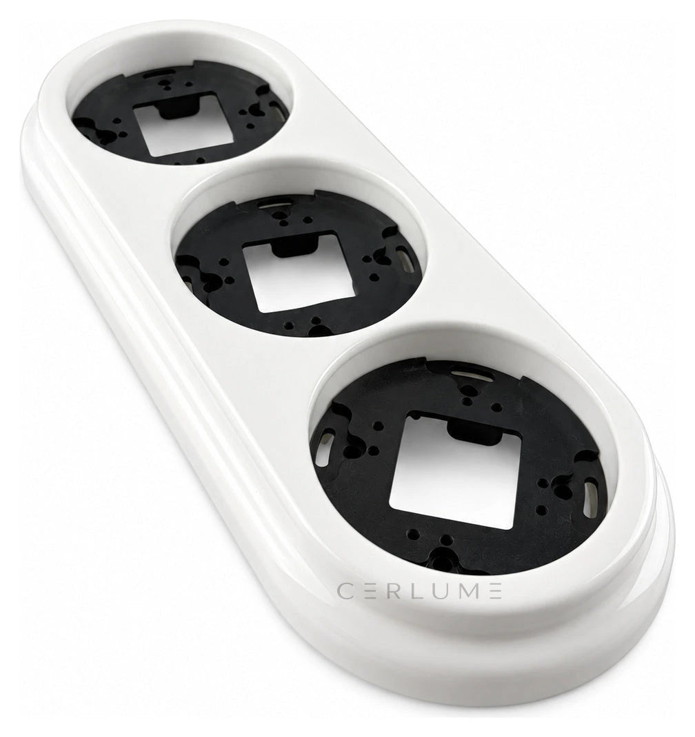 3-Gang Surface-Mounted Ceramic Base