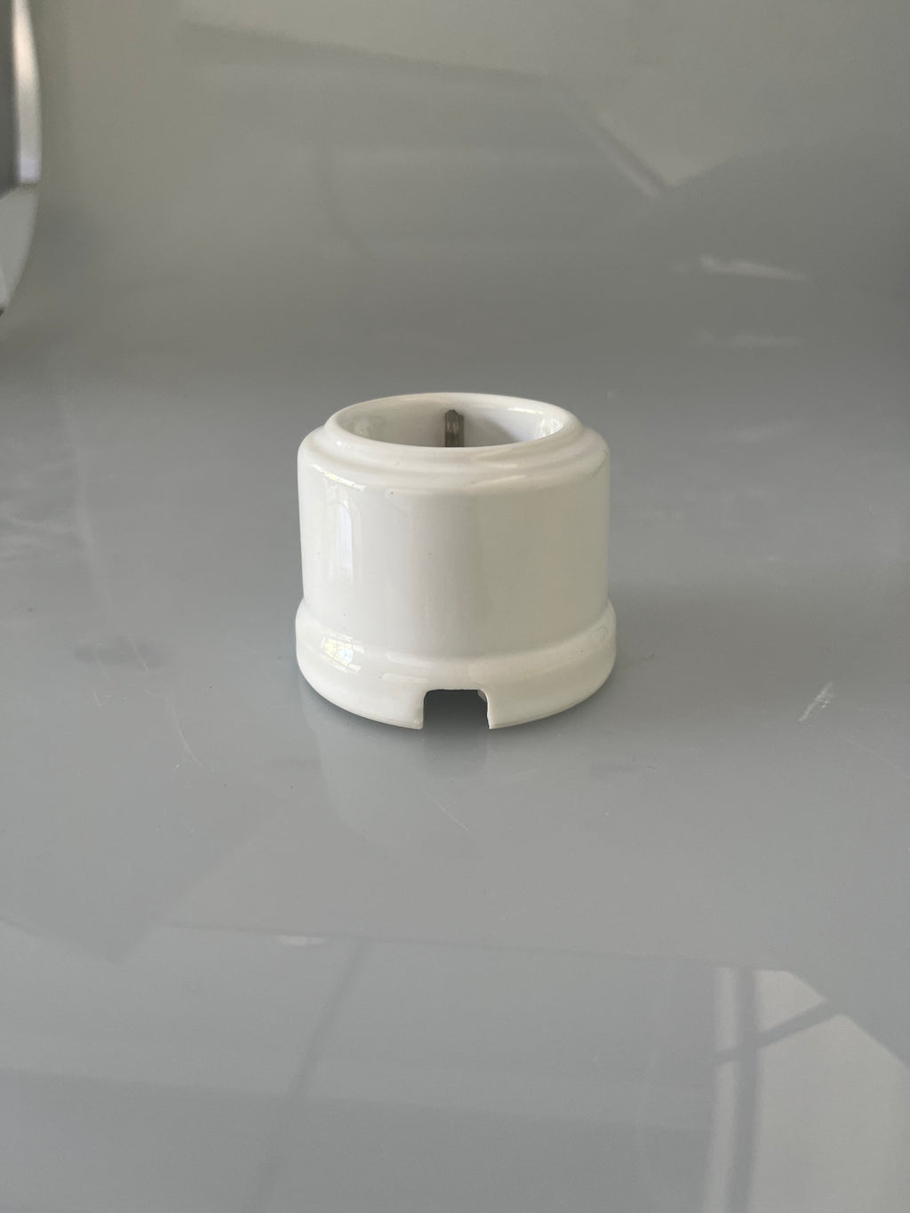 CERLUME Surface-Mounted Ceramic Schuko Socket, With Safety Shutters – White