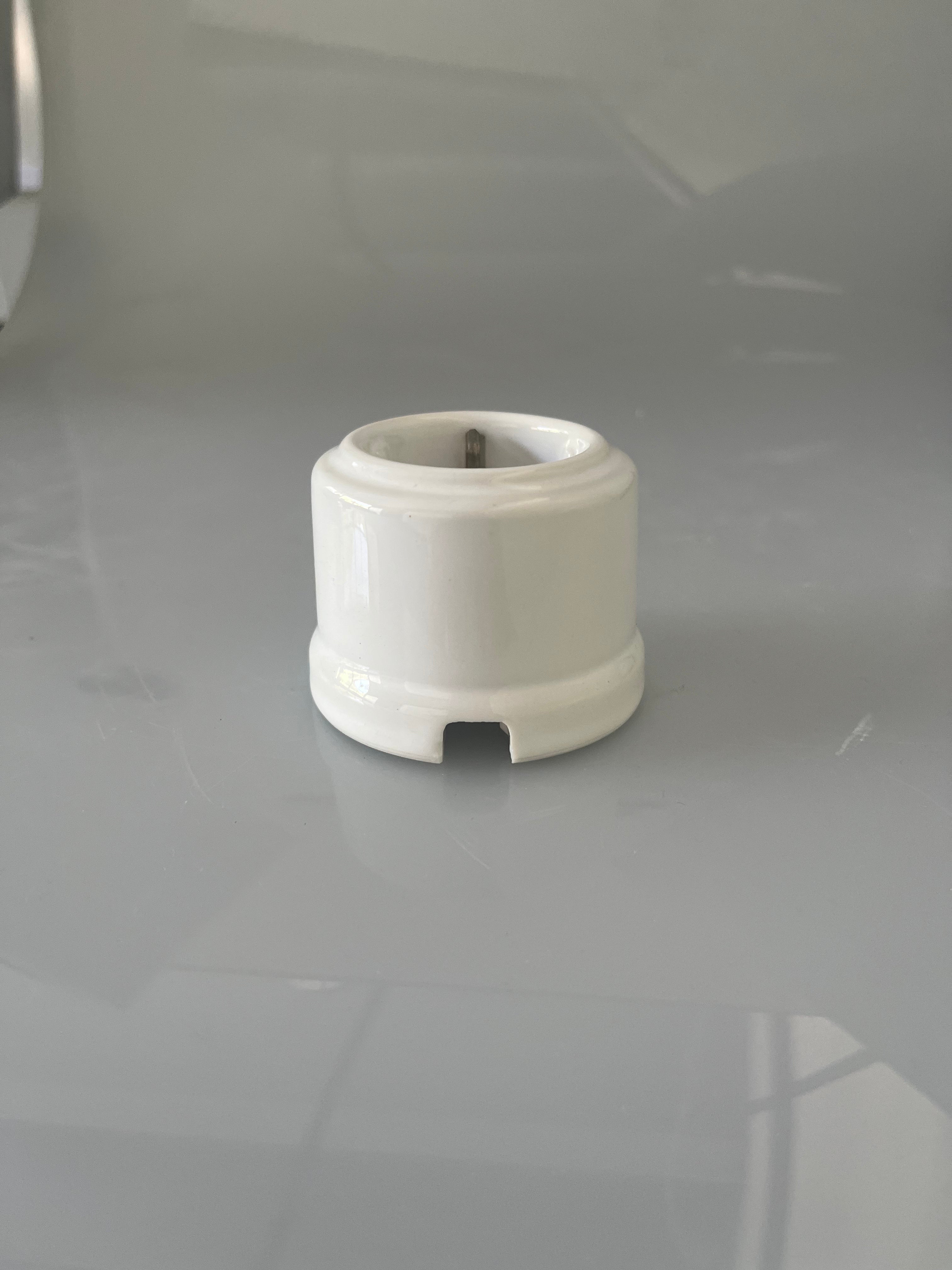 CERLUME Surface-Mounted Ceramic Schuko Socket, With Safety Shutters – White