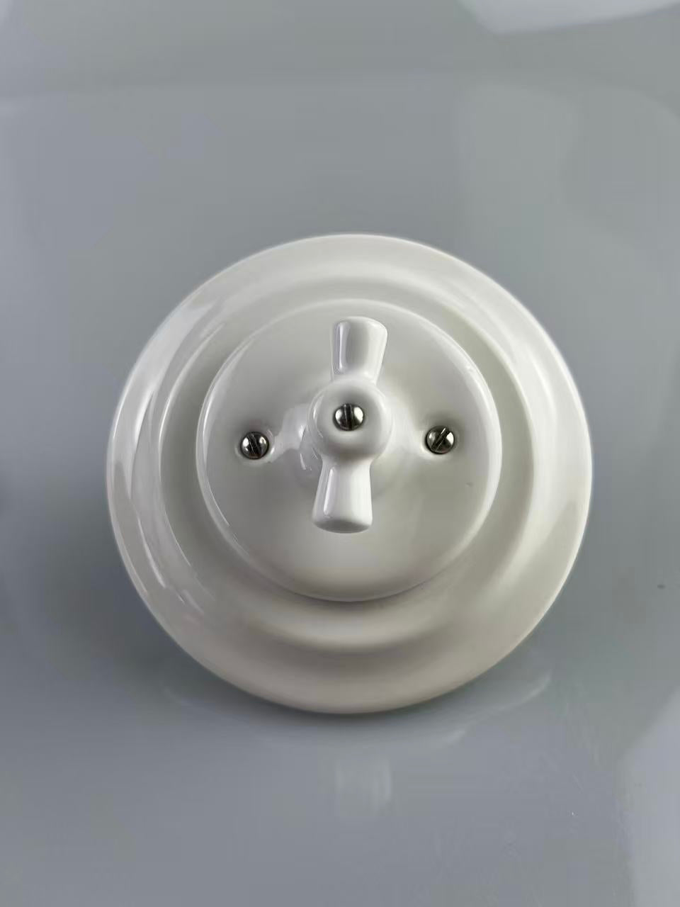 CERLUME Flush-Mounted Ceramic Rotary Switch, One-Way – White
