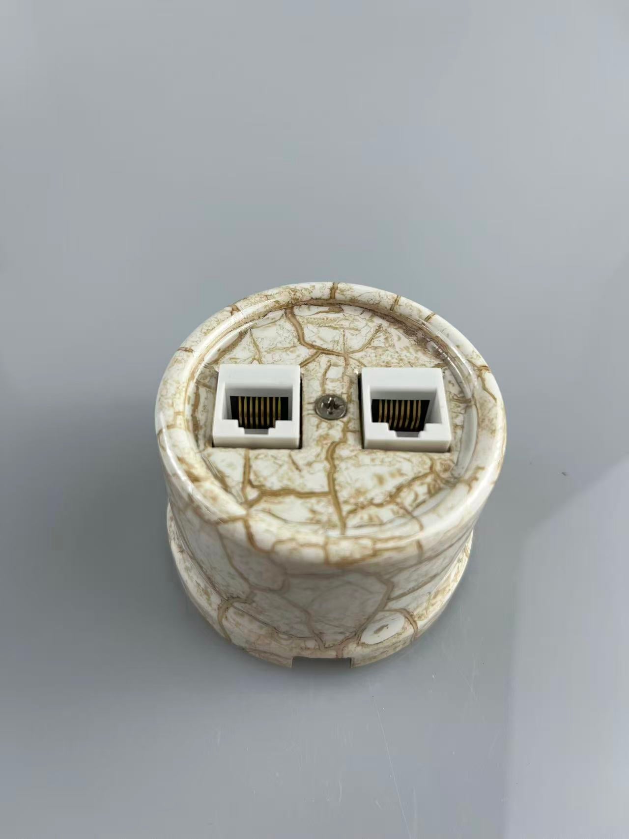 CERLUME Surface-Mounted Ceramic Data/Telephone Socket, WAN+LINE