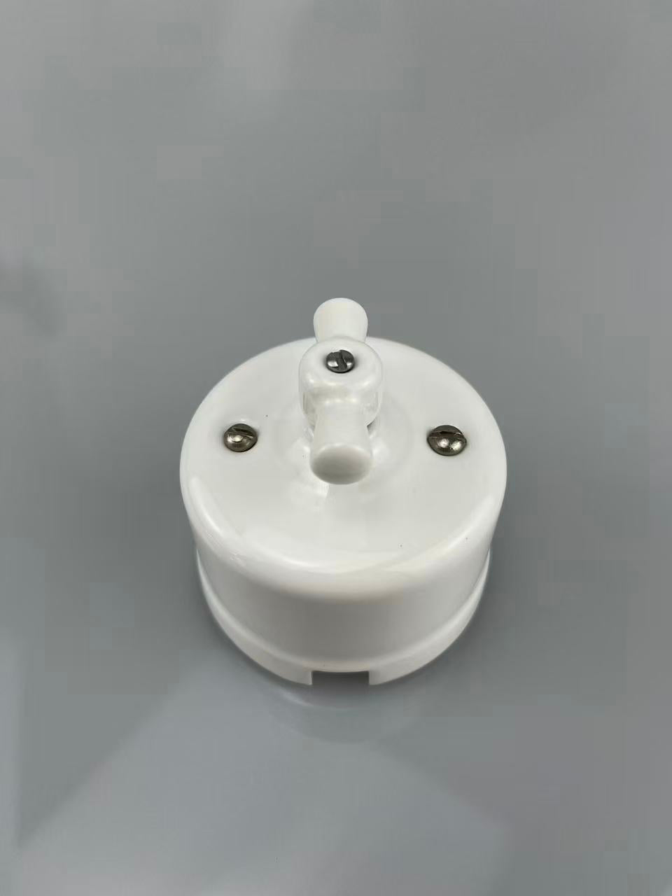 CERLUME Surface-Mounted Ceramic Rotary Switch, One-Two-Way – White