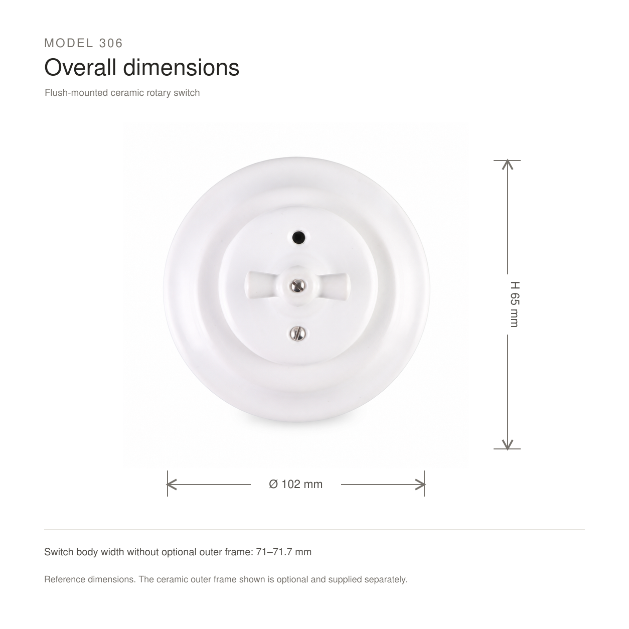 Flush-Mounted Ceramic Rotary Switch — Model 307