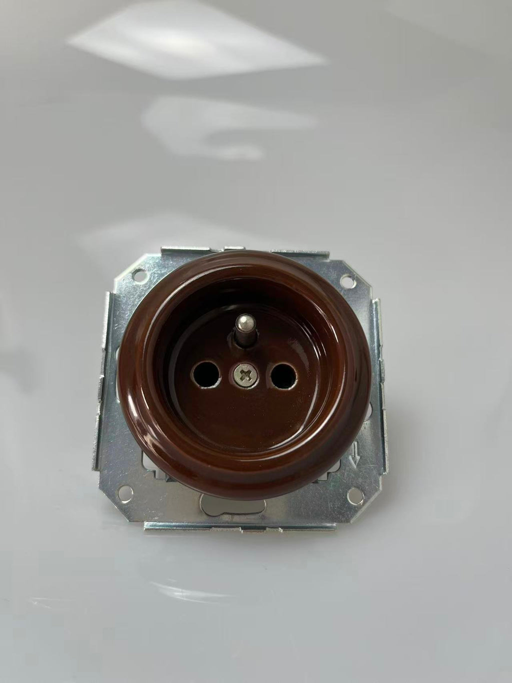 CERLUME Flush-Mounted Ceramic Schuko Socket Outlet, With Safety Shutters, Without Cover – White