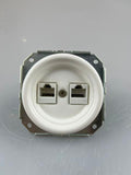 CERLUME Flush-Mounted Ceramic Data/Telephone Socket, WAN+LINE