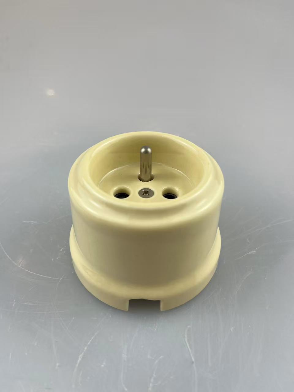 CERLUME Surface-Mounted Ceramic French Standard Socket Outlet, With Safety Shutters
