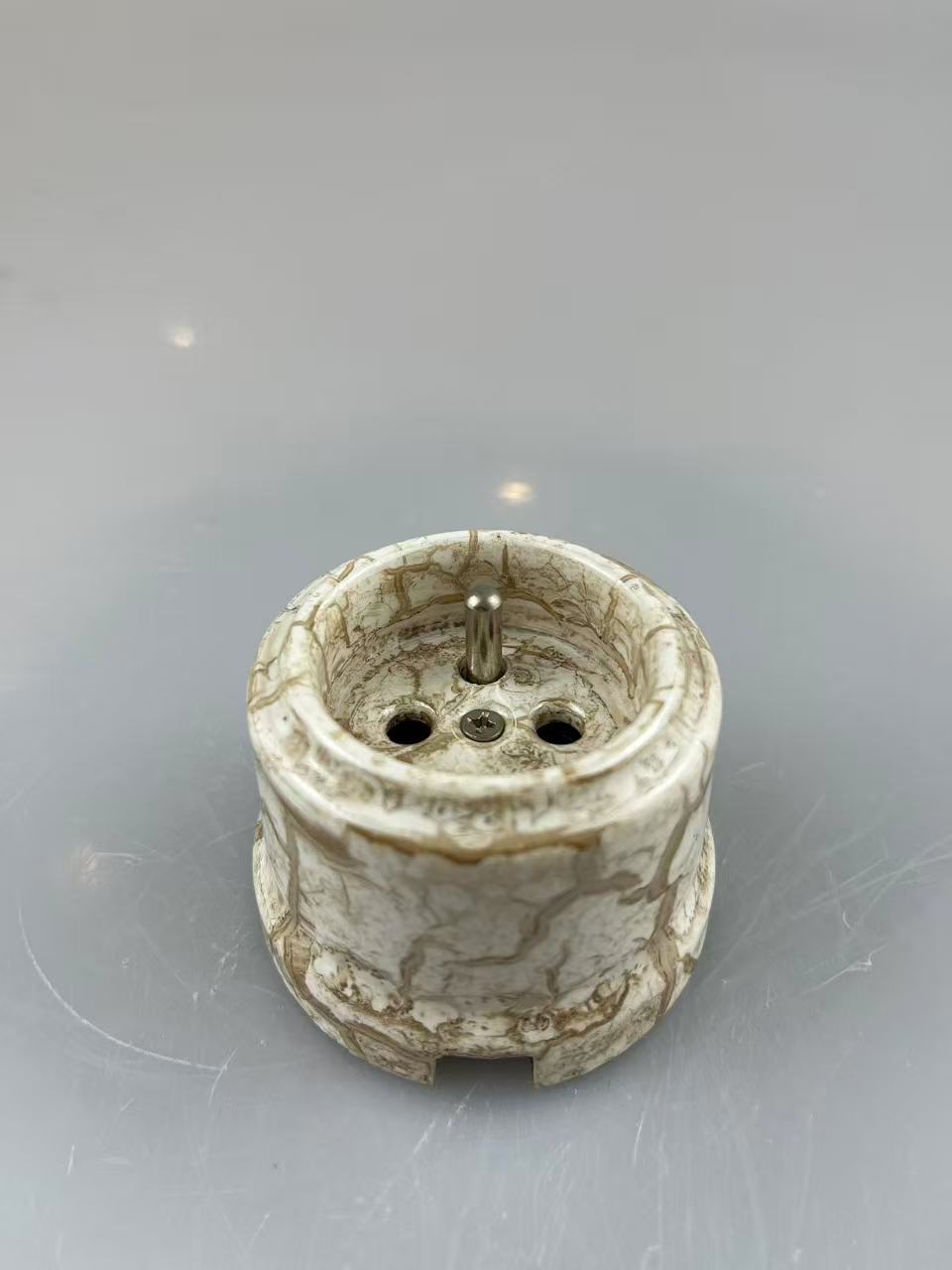 CERLUME Surface-Mounted Ceramic French Standard Socket Outlet, With Safety Shutters