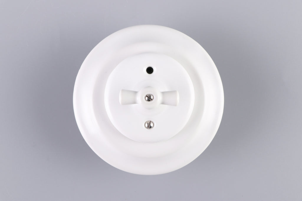 CERLUME Flush-Mounted Ceramic Intermediate Rotary Switch – White