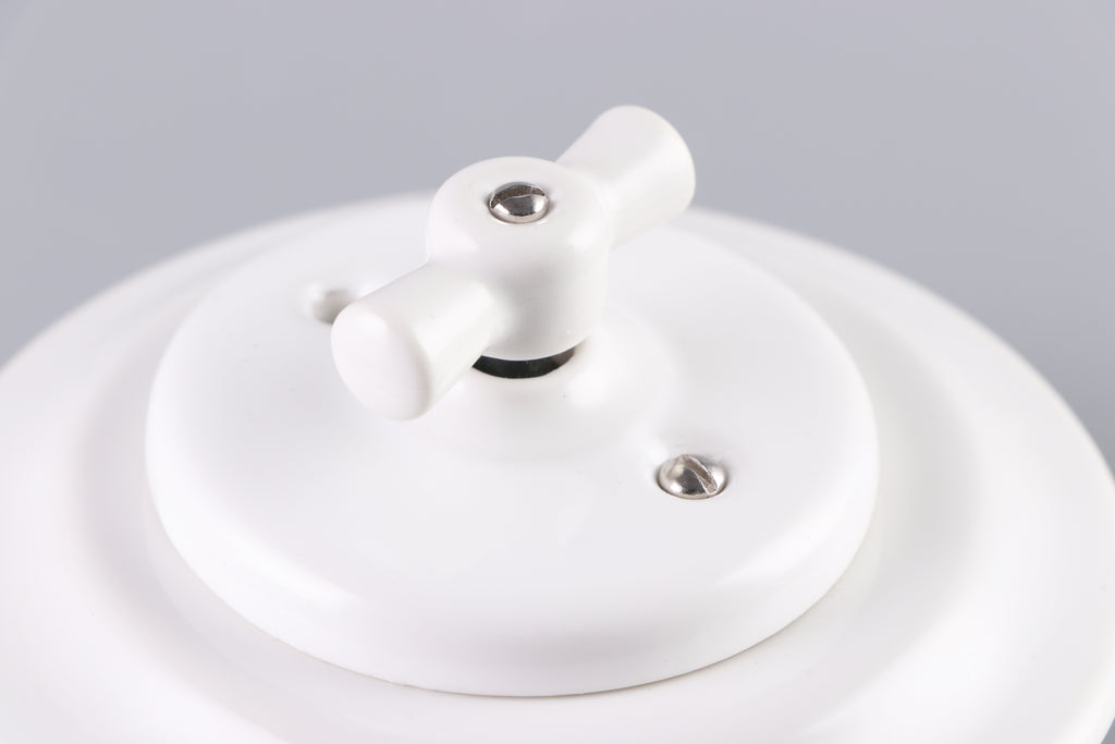 CERLUME Flush-Mounted Ceramic Rotary Switch, One-Way – White