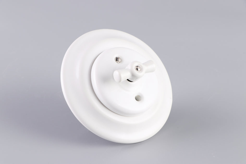 CERLUME Flush-Mounted Ceramic Intermediate Rotary Switch – White