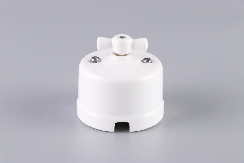 CERLUME Surface-Mounted Ceramic Intermediate Rotary Switch – White