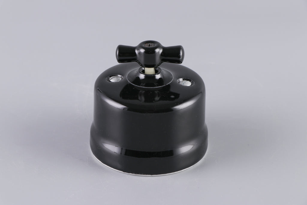 CERLUME Surface-Mounted Ceramic Intermediate Rotary Switch – Black