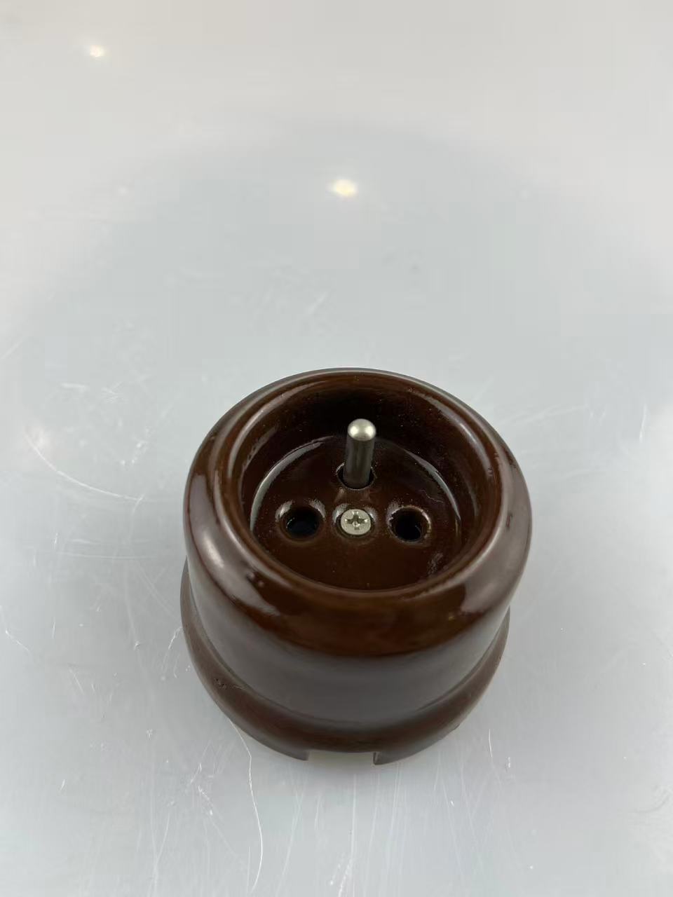CERLUME Surface-Mounted Ceramic French Standard Socket Outlet, With Safety Shutters