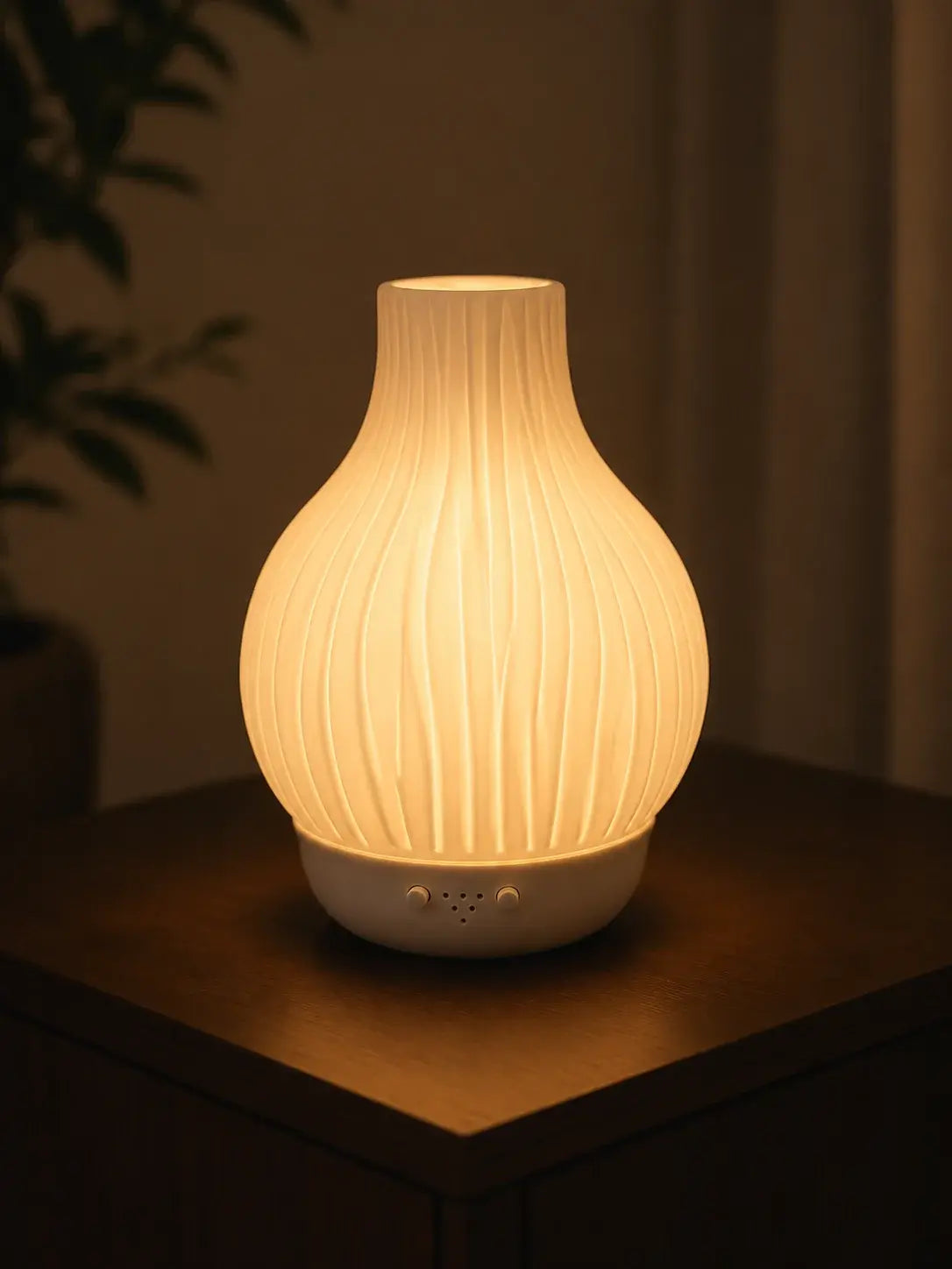 CERLUME ceramic aroma diffuser illuminated in a warm interior